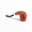 Pipa Il Ceppo Bent Billiard Gr. 1 in radica sabbiata arancione con ghiera in argento lavorata e bocchino nero.