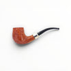 Pipa Il Ceppo Bent Billiard Gr. 1 in radica sabbiata arancione con ghiera in argento lavorata e bocchino nero