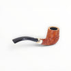 Pipa Il Ceppo Bent Billiard in radica sabbiata arancione con ghiera in argento lavorata e bocchino nero Floppypipe