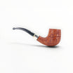 Pipa Il Ceppo Bent Billiard Gr. 1 sabbiata arancione con ghiera in argento lavorata e bocchino nero Floppypipe