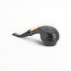 Pipa Floppypipe Il Ceppo Bent Bulldog in radica sabbiata nera con bocchino curvo in metacrilato e filtro 9mm.