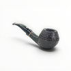 Pipa Il Ceppo Bent Bulldog sabbiata nera con bocchino in metacrilato, disponibile su Floppypipe.