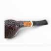 Pipa Il Ceppo Bent Dublin in radica sabbiata marrone con ghiera in argento, disponibile su Floppypipe.