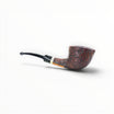 Pipa Floppypipe Il Ceppo Bent Dublin sabbiata marrone con ghiera in argento sterling, radica di alta qualità Gr. 1