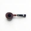 Pipa Il Ceppo Bent Dublin Gr. 1 in radica sabbiata marrone con elegante ghiera in argento, vista dall'alto.