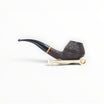 Pipa Il Ceppo Bent Rhodesian Gr. 1 in radica sabbiata scura con bocchino in metacrilato nero, venduta da Floppypipe.