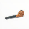 Pipa Il Ceppo Bent Rhodesian in radica sabbiata marrone con ghiera bianca e bocchino nero, venduta da Floppypipe.