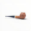 Pipa Il Ceppo Bent Rhodesian in radica sabbiata marrone con ghiera bianca e bocchino nero, venduta da Floppypipe.
