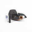 Pipa Il Ceppo Bent Rhodesian sabbiata scura con filtro 9mm e riduttore, venduta da Floppypipe.