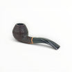 Pipa Il Ceppo Bent Rhodesian Gr. 1 in radica sabbiata scura con bocchino in metacrilato nero, venduta da Floppypipe.
