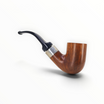 Pipa Floppypipe Mastro de Paja 1978 Bent Billiard in radica liscia con ghiera in argento e bocchino nero curvo
