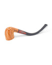 Floppypipe Pipa Paronelli Belle Epoque Liscia Churchwarden con Intarsio in Legno, radica italiana liscia chiara, bocchino lungo con intarsio in legno stabilizzato rossastro.