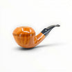 Pipa Pascucci P3 Liscia Bent Bulldog in radica liscia con finitura naturale, bocchino nero e anello decorativo. Artigianato italiano.