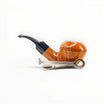 Floppypipe Pipa Pascucci P3 Liscia Bent Bulldog in radica con finitura liscia e bocchino nero. Design artigianale italiano con venature "occhio di pernice".