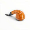 Pipa Pascucci P3 Liscia Bent Bulldog in radica con finitura liscia e venature a occhio di pernice. Design artigianale italiano.