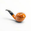 Pipa Pascucci P3 Liscia Bent Bulldog in radica liscia color miele con bocchino nero. Artigianato italiano.