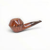 Floppypipe Pipa Pascucci P2 Bulldog liscia in radica con finitura naturale e bocchino in cumberland con logo P bianco.