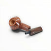 Floppypipe Pipa Pascucci P2 Bulldog liscia in radica con finitura naturale e bocchino in cumberland marrone con logo P.