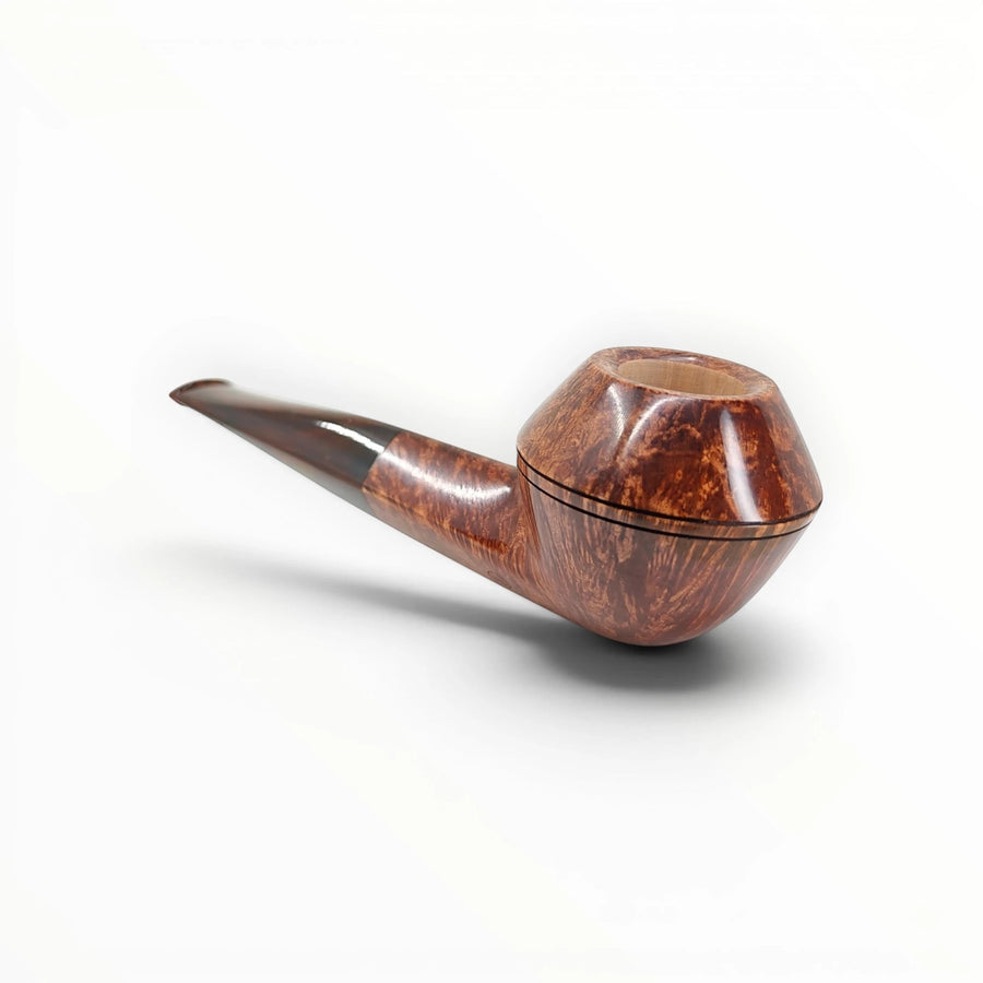 Floppypipe Pipa Pascucci P2 Bulldog liscia in radica con venature a occhio di pernice e bocchino in cumberland
