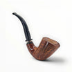 Pipa Pascucci P2 Stand Up Bent Dublin in radica di erica naturale con finitura lucida e anello in argento.