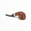 Pipa Floppypipe Peterson anni 80 in radica liscia marrone con ghiera in argento sterling e bocchino nero curvo