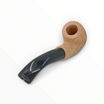 Pipa Floppypipe Primitive grezza liscia in radica naturale con bocchino nero, design artigianale Made in Italy