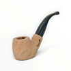 Pipa Floppypipe Primitive in radica naturale grezza con finitura liscia e bocchino nero, artigianato Made in Italy