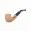 Pipa Floppypipe Primitive curva sabbiata in radica naturale con bocchino in metacrilato nero e foratura da 9 mm