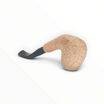 Pipa Floppypipe Primitive sabbiata in radica naturale chiara con bocchino curvo in metacrilato nero