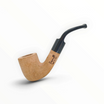 Pipa Floppypipe Primitive sabbiata in radica naturale con bocchino in metacrilato nero e foratura da 9 mm