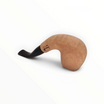 Pipa Floppypipe Primitive Bent Apple in radica naturale grezza con bocchino in metacrilato nero e foratura da 9 mm