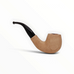 Pipa Floppypipe Primitive Bent Apple in radica naturale grezza con bocchino in metacrilato nero e filtro da 9 mm