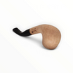Pipa Floppypipe Primitive curva in radica naturale liscia con bocchino in metacrilato nero e foratura da 9 mm