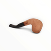 Pipa Floppypipe Primitive curva in radica naturale grezza con bocchino in metacrilato nero e foratura da 9 mm