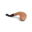 Pipa Floppypipe Primitive curva in radica naturale liscia con bocchino in metacrilato nero e foratura da 9 mm
