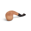 Pipa Floppypipe Primitive curva in radica naturale liscia con bocchino in metacrilato nero e foratura da 9 mm