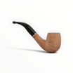 Pipa Floppypipe Primitive curva in radica naturale liscia con bocchino in metacrilato nero e foratura da 9 mm