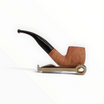 Pipa Floppypipe Primitive liscia in radica naturale con bocchino in metacrilato nero e accessorio pigino incluso