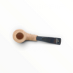 Pipa Floppypipe Primitive curva in radica naturale grezza con bocchino in metacrilato nero e foratura da 9 mm.