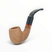 Pipa Floppypipe Primitive curva sabbiata in radica naturale con intarsio in legno e bocchino in metacrilato nero