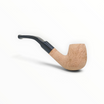 Pipa Floppypipe Primitive curva sabbiata in radica naturale grezza con bocchino in metacrilato nero e filtro 9mm