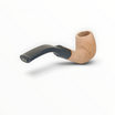 Pipa Floppypipe Primitive curva sabbiata in radica naturale con bocchino in metacrilato nero e filtro da 9 mm