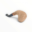 Pipa Floppypipe Primitive curva in radica naturale sabbiata con bocchino in metacrilato nero e intarsio in legno