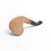 Pipa Floppypipe Primitive curva in radica naturale sabbiata con intarsio in legno e bocchino in metacrilato nero