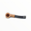 Pipa Floppypipe Primitive curva in radica naturale sabbiata con bocchino in metacrilato nero e filtro da 9 mm