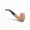 Pipa Floppypipe Primitive curva in radica naturale sabbiata con bocchino in metacrilato nero e filtro da 9 mm