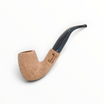 Pipa Floppypipe Primitive curva in radica naturale sabbiata con bocchino in metacrilato nero e filtro da 9 mm