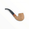 Pipa Floppypipe Primitive curva in radica naturale sabbiata con intarsio in legno e bocchino in metacrilato nero