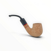 Pipa Floppypipe Primitive curva in radica naturale sabbiata con elegante intarsio in legno e bocchino in metacrilato