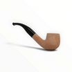Pipa Floppypipe Primitive curva in radica naturale grezza con bocchino in metacrilato nero e filtro da 9 mm